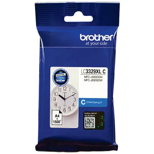 Brother LC3329XLC High Yield Cyan Ink Cartridge LC-3329XLC