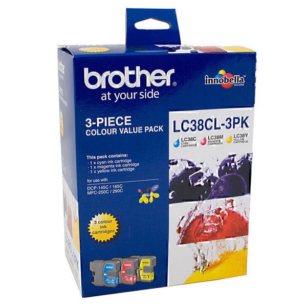 Brother LC38CL3PK CMY Colour Pack LC-38CL-3PK