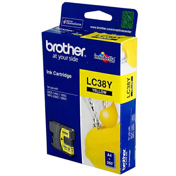 Brother LC38Y Yellow Ink Cartridge LC-38Y