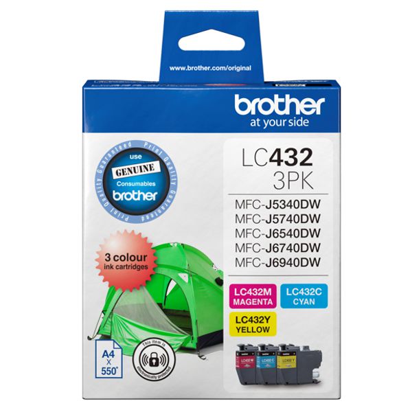 Brother LC432CL3PK CMY Colour Pack LC-432-3PKS