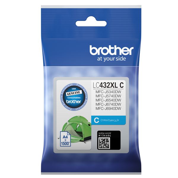 Brother LC432XLC High Yield Cyan Ink Cartridge LC-432XLC