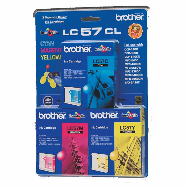 Brother LC57CL3PK CMY Colour Pack LC-57CL-3PK