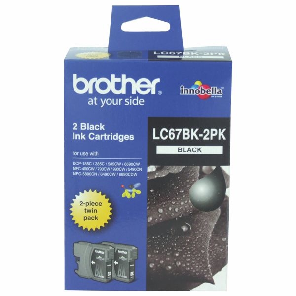 Brother LC67BK Black Twin Pack LC-67BK-2PK