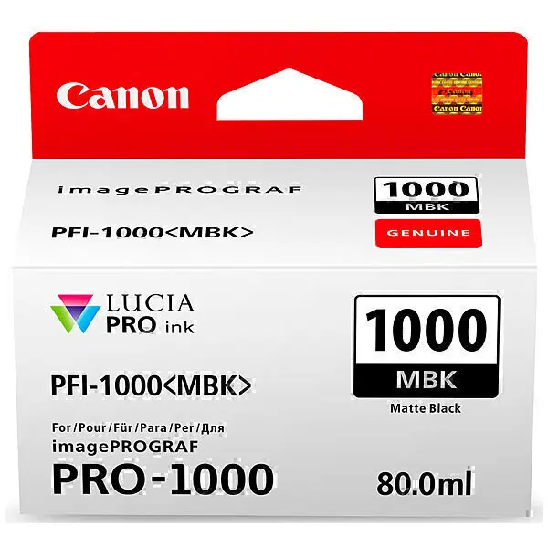 Canon PFI1000MBK Matte Black Ink Cartridge PFI1000MBK