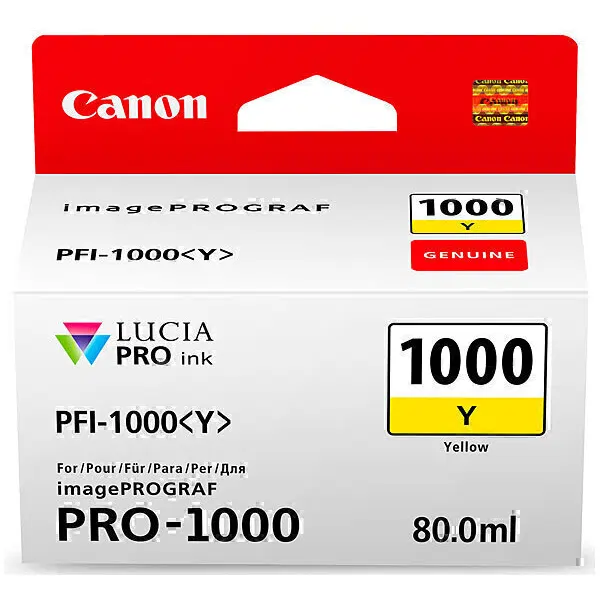 Canon PFI1000Y Yellow Ink Cartridge PFI1000Y