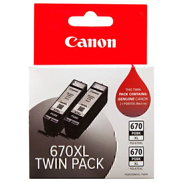 Canon PGI670XLBK Black Ink Twin Pack PGI670XLBK-TWIN