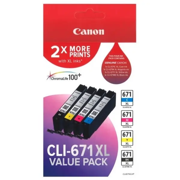 Canon CLI671XL High Yield Value Pack CLI671XLVP