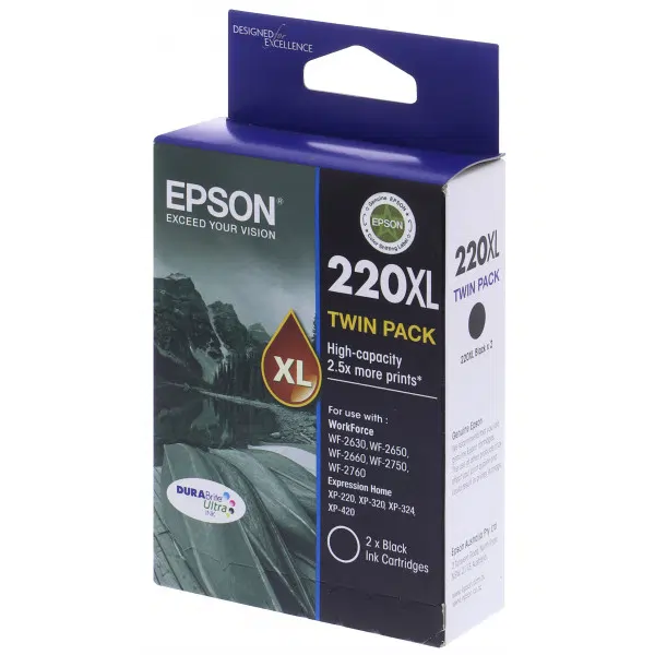 Epson 220XL Black Ink Cartridge Twin Pack C13T294194