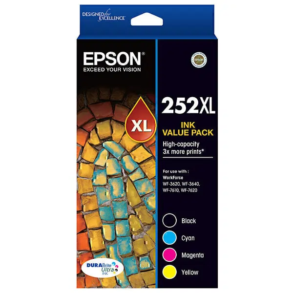 Epson 252XL 4 Ink Cartridge Value Pack C13T253692