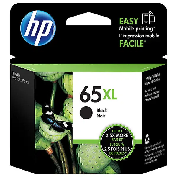 HP #65XL Black High Yield Ink Cartridge N9K04AA