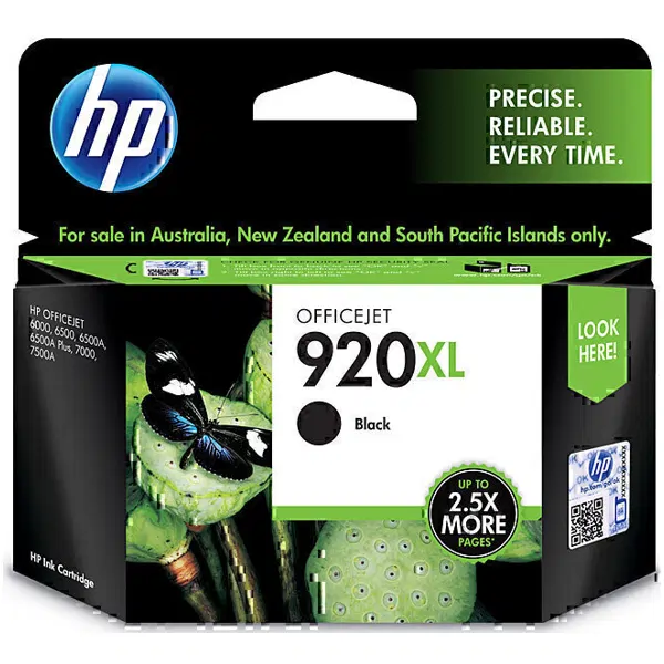 HP #920XL Black High Yield Ink Cartridge CD975AA