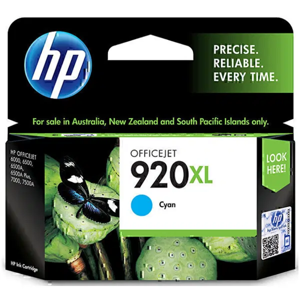 HP #920XL Cyan High Yield Ink Cartridge CD972AA