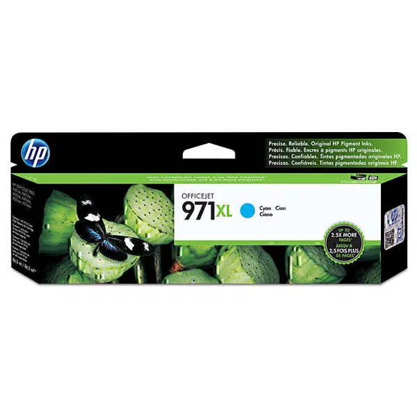 HP #971XL Cyan High Yield Ink Cartridge CN626AA