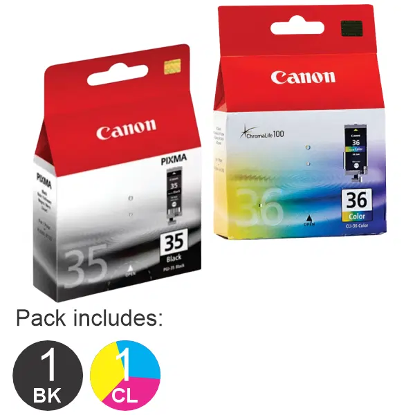 2 Pack – Canon PGI35 & CLI36 Ink Cartridges