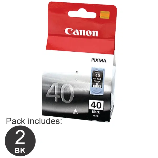 2 x Canon PG40 Fine Black Ink Cartridge PG40