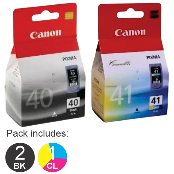 3 Pack – Canon 2 x PG40 & 1 x CL41 Ink Cartridges PG40 & CL41