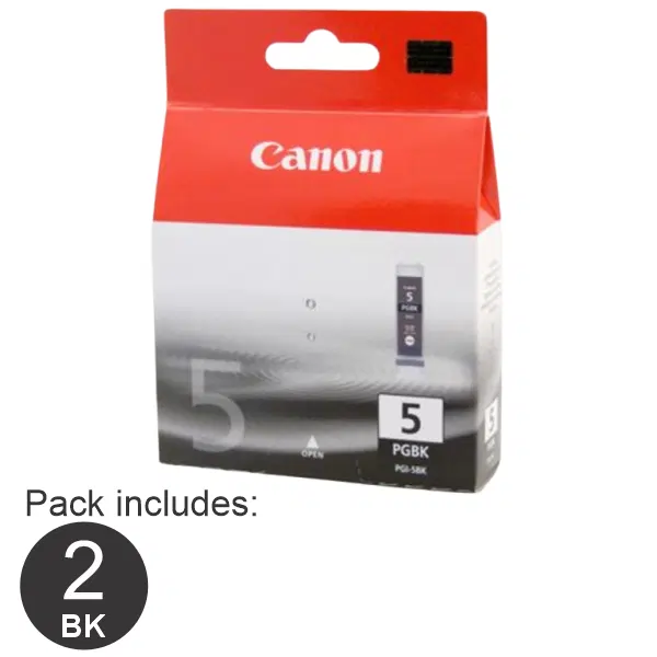 2 x Canon PGI5BK Black Ink Cartridge PGI5BK