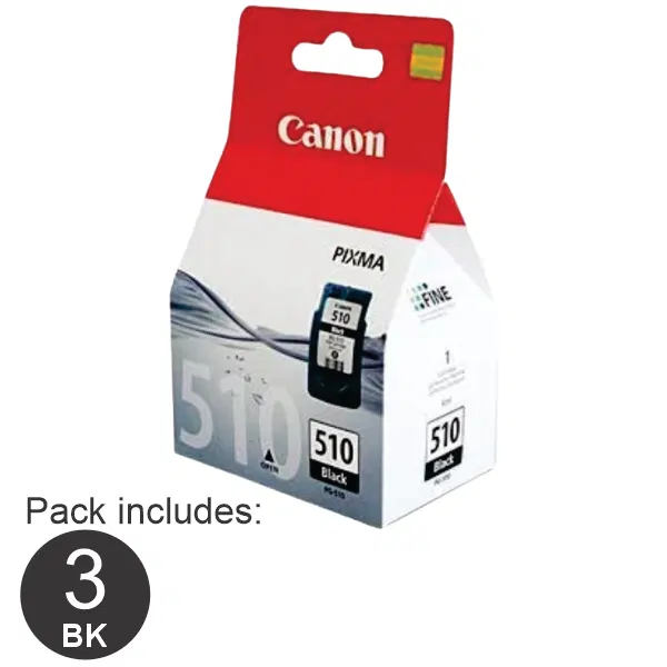 3 x Canon PG510 Black Ink Cartridge PG510