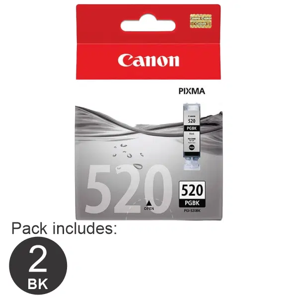 2 x Canon PGI520BK Black Ink Cartridge PGI520BK