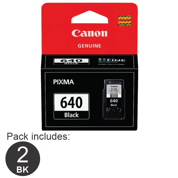 2 x Canon PG640 Black Ink Cartridge PG640