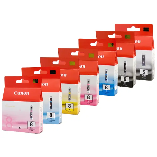 7 Pack – Canon PGI5BK & CLI8BK/C/M/Y,PC,PM (1BK,1PBK,1C,1M,1Y,PC,PM) Ink Cartridges