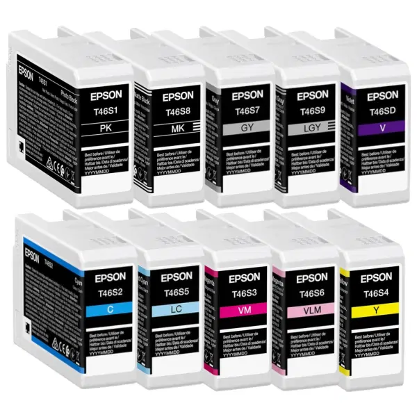 10 Pack – Epson 46S (1MBK,1PBK,1C,1LC,1M,1LM,1Y,1GY,1LGY,1V) Ink Cartridges