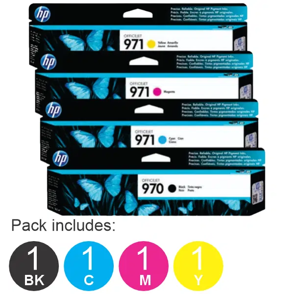 4 Pack – HP #970 & #971 (1BK,1C,1M,1Y) Ink Cartridges