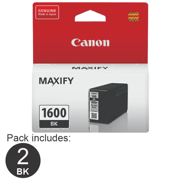 2 x Canon PGI1600BK Black Ink Cartridge PGI1600BK