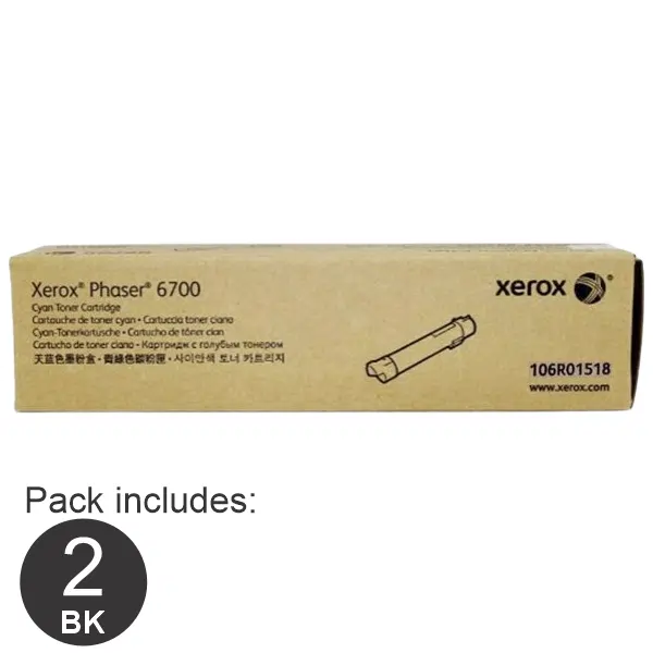 2 x Fuji Xerox Phaser 106R01518 Black Toner Cartridge 106R01518