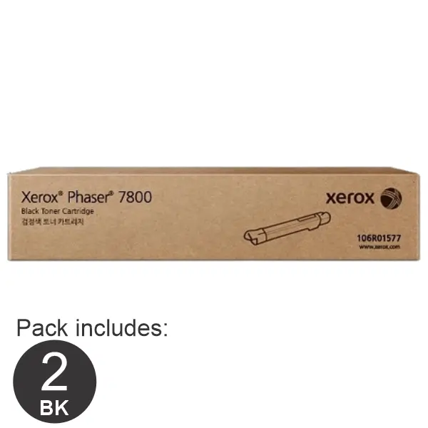 2 x Fuji Xerox Phaser 106R01577 Black Toner Cartridge 106R01577