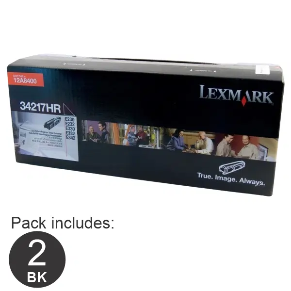 2 x Lexmark 34217HR Black Toner Cartridge 34217HR