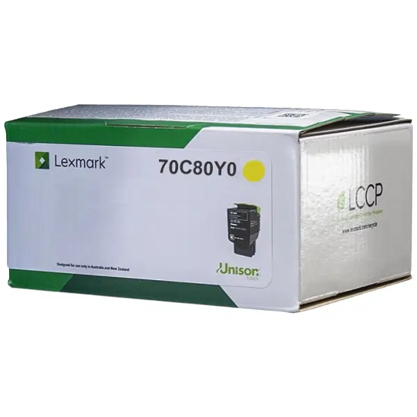 Lexmark 708Y (70C80C0) Yellow Toner Cartridge 70C80Y0