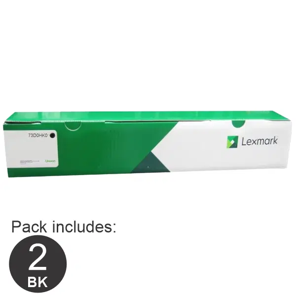 2 x Lexmark 73D0HK0 Black Toner Cartridge 73D0HK0