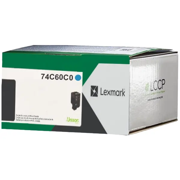 Lexmark 74C60C0 Cyan Toner Cartridge 74C60C0