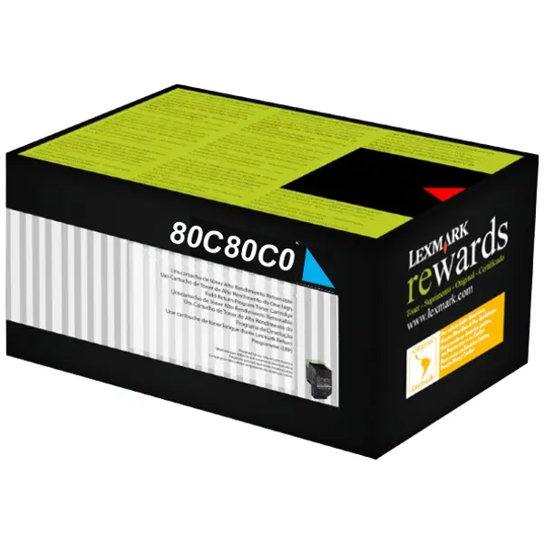 Lexmark 80C80C0 Cyan Toner Cartridge 80C80C0