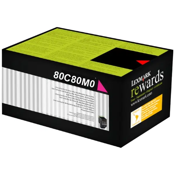 Lexmark 80C80M0 Magenta Toner Cartridge 80C80M0