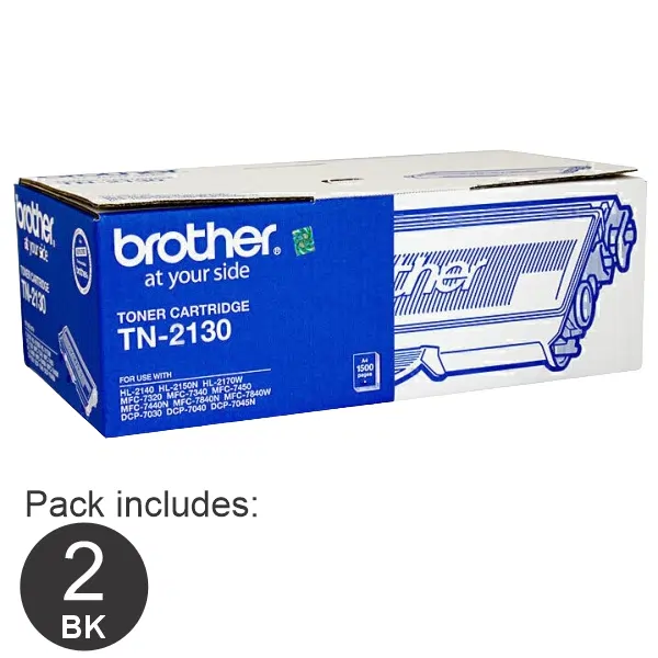 2 x Brother TN2130 Black Toner Cartridge TN-2130