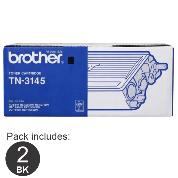 2 x Brother TN3145 Black Toner Cartridge TN-3145