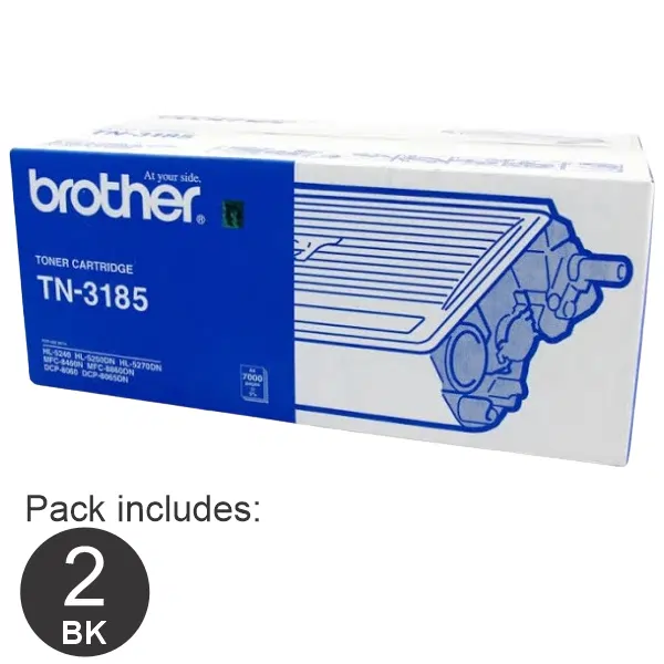 2 x Brother TN3185 Black Toner Cartridge TN-3185