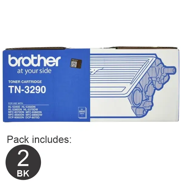 2 x Brother TN3290 Black Toner Cartridge TN-3290