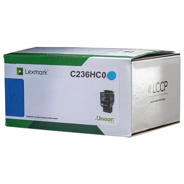 Lexmark C236HC0 High Yield Cyan Toner Cartridge C236HC0