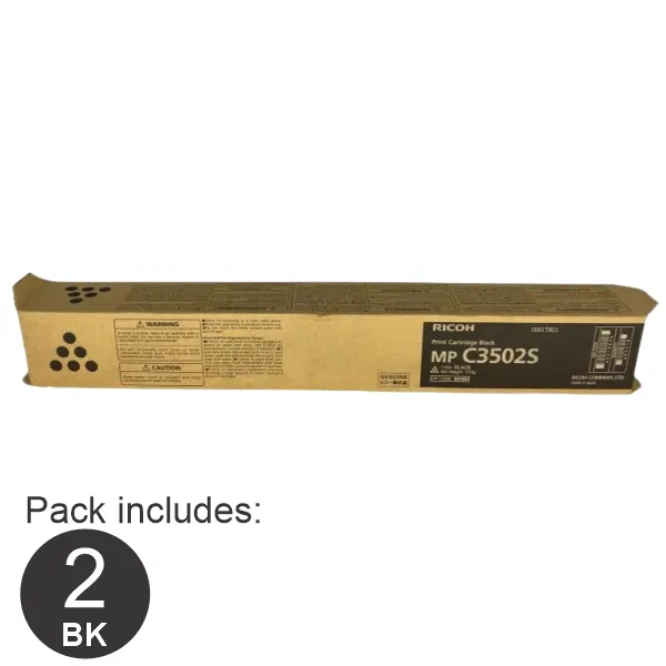 2 x Ricoh MPC3002 Black Toner Cartridge 841663