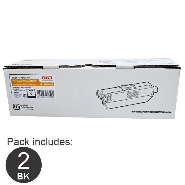 2 x OKI C510DN Black Toner Cartridge