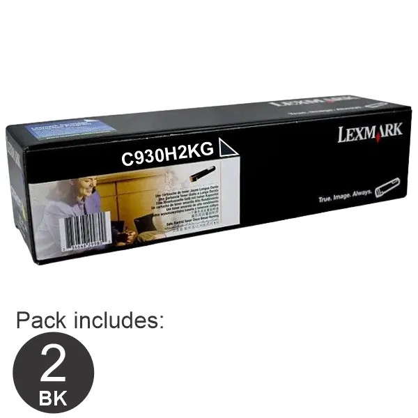 2 x Lexmark C930H2KG Black Toner Cartridge C930H2KG