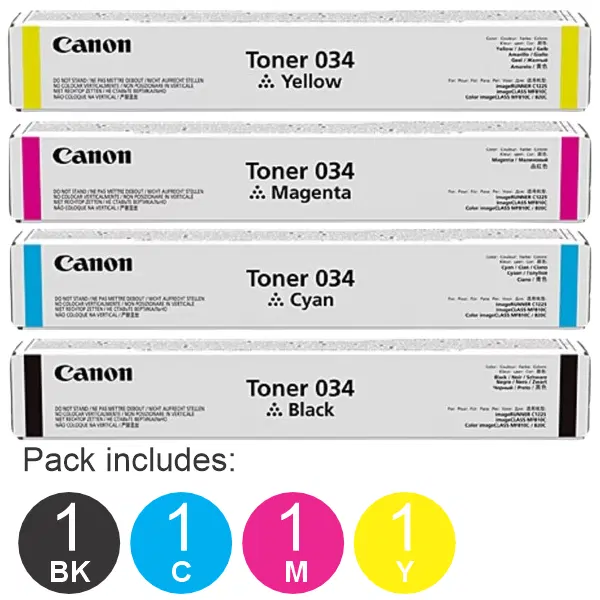 4 Pack Brother CART034 (1BK,1C,1M,1Y) Toner Cartridge