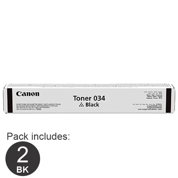 2 x Canon CART034 Black Toner Cartridge CART034BK