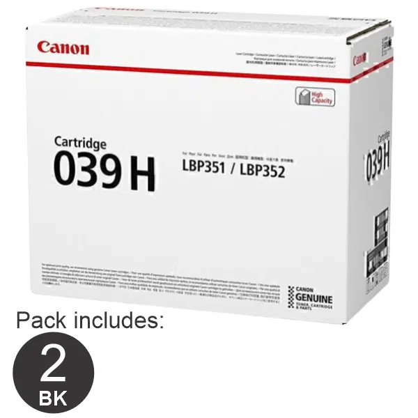 2 x Canon CART039II Black High Yield Toner Cartridge