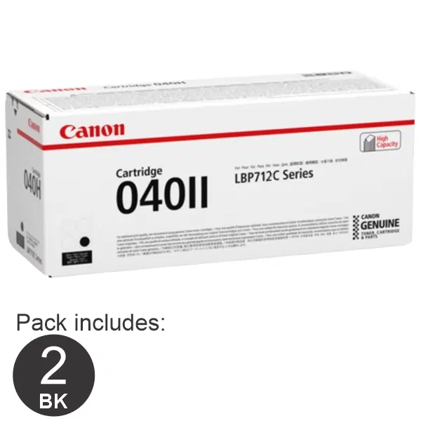 2 x Canon CART040 Black High Yield Toner Cartridge CART040BKII