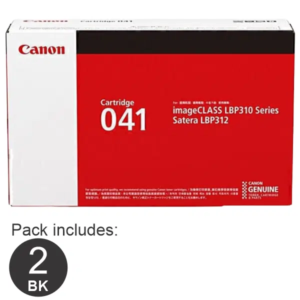 2 x Canon CART041 Black Toner Cartridge