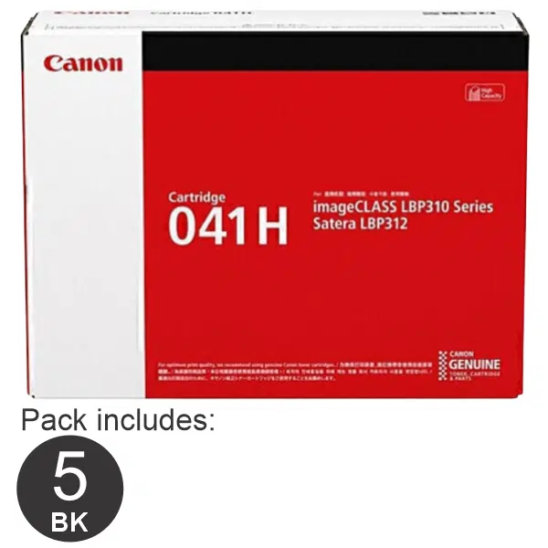 5 x Canon CART041HY Black High Yield Toner Cartridge